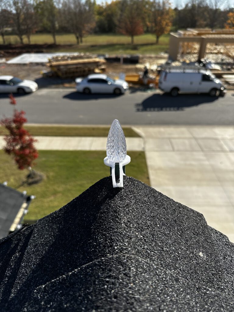 bulb at peak christmas lighting in Bentonville, AR